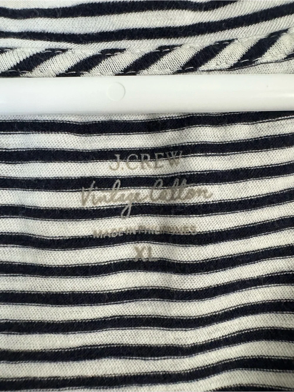 J. Crew Black and White Striped V-Neck Short Sleeve Tee